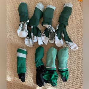 8 PAIRS of GREEN  Baseball socks.  Very good used condition.